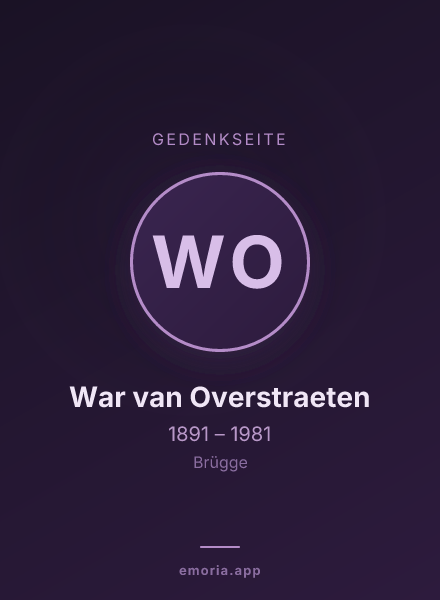 Gedenkportrait von War van Overstraeten