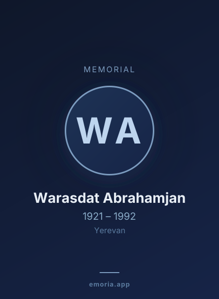 Memorial portrait of Warasdat Abrahamjan