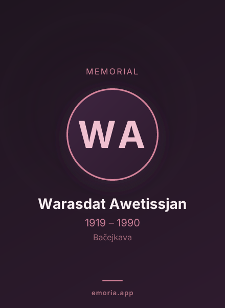 Memorial portrait of Warasdat Awetissjan