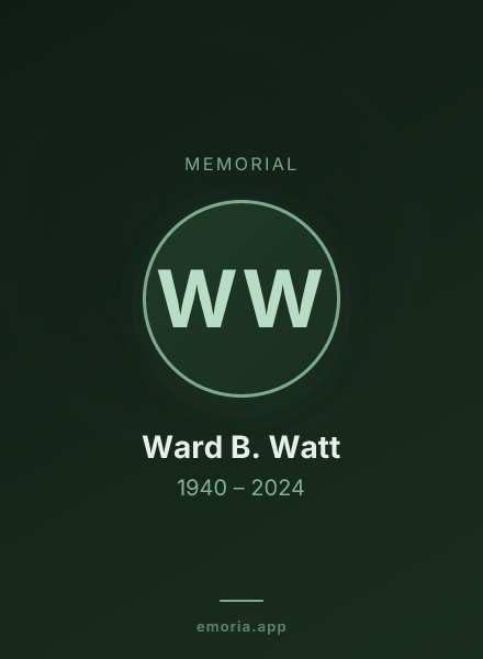 Memorial portrait of Ward B. Watt