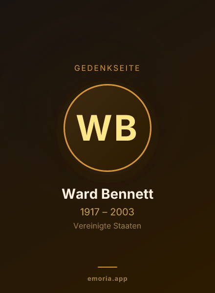 Gedenkportrait von Ward Bennett