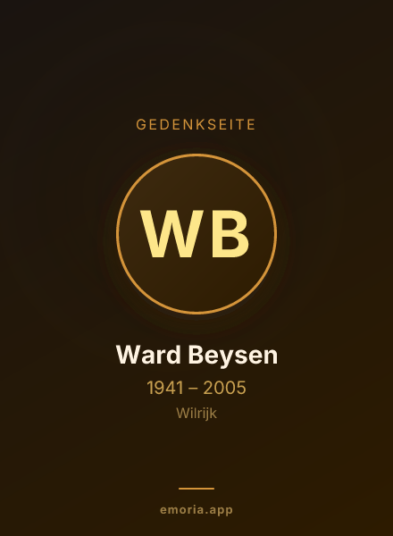 Gedenkportrait von Ward Beysen