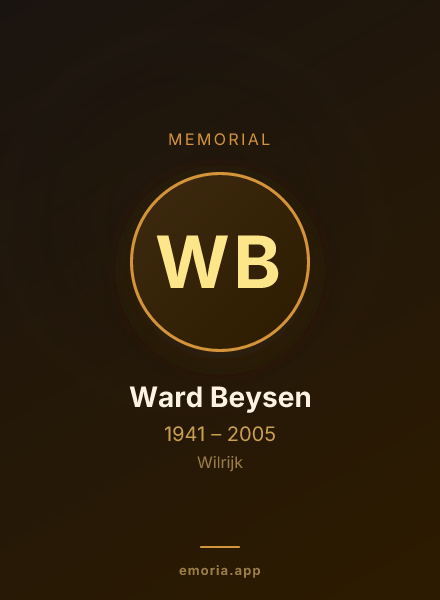 Memorial portrait of Ward Beysen