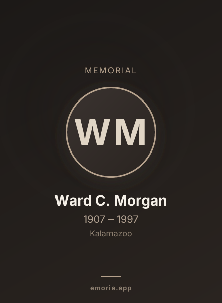 Memorial portrait of Ward C. Morgan