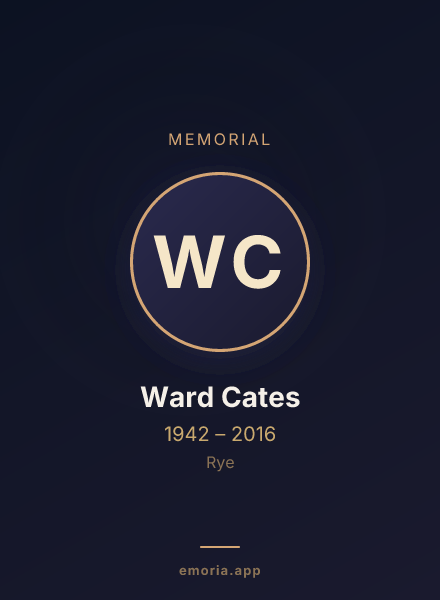 Memorial portrait of Ward Cates