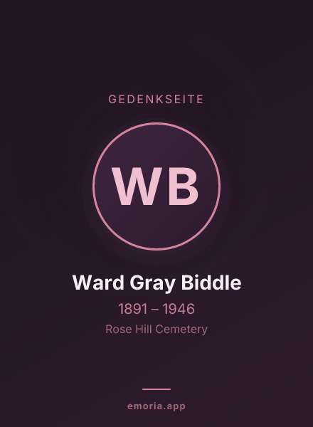 Gedenkportrait von Ward Gray Biddle