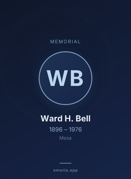 Memorial portrait of Ward H. Bell