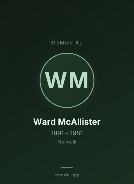 Memorial portrait of Ward McAllister