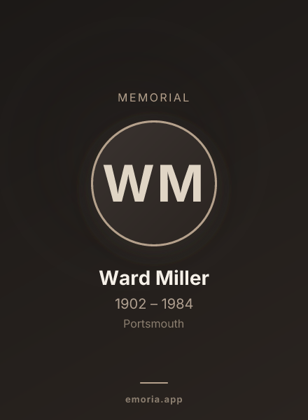 Memorial portrait of Ward Miller
