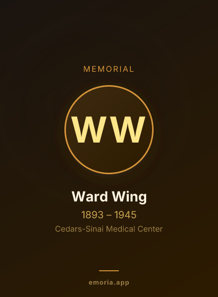 Memorial portrait of Ward Wing