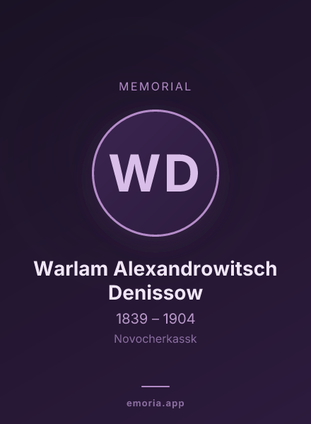 Memorial portrait of Warlam Alexandrowitsch Denissow