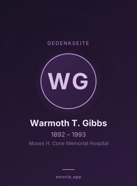 Gedenkportrait von Warmoth T. Gibbs