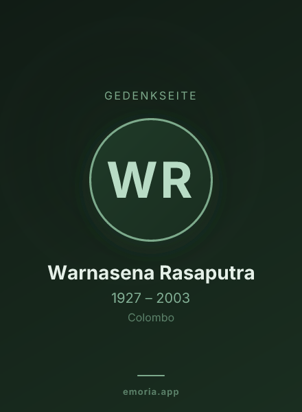 Gedenkportrait von Warnasena Rasaputra