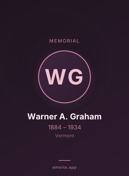 Memorial portrait of Warner A. Graham