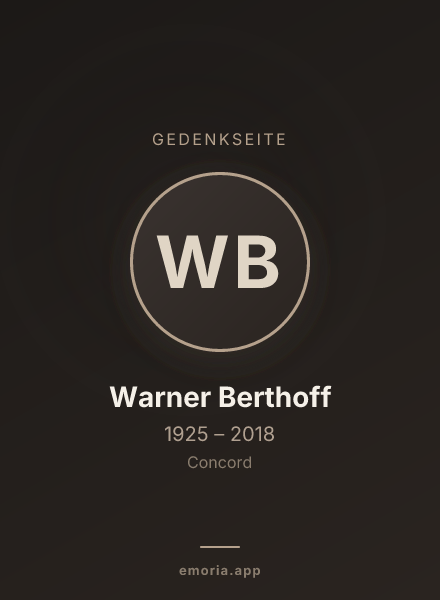 Gedenkportrait von Warner Berthoff