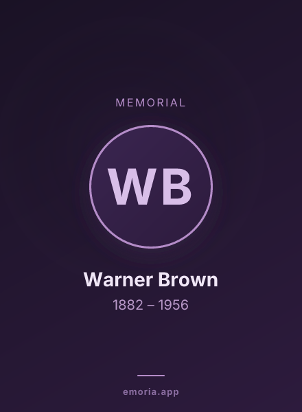 Memorial portrait of Warner Brown