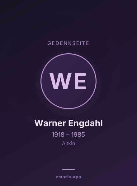 Gedenkportrait von Warner Engdahl