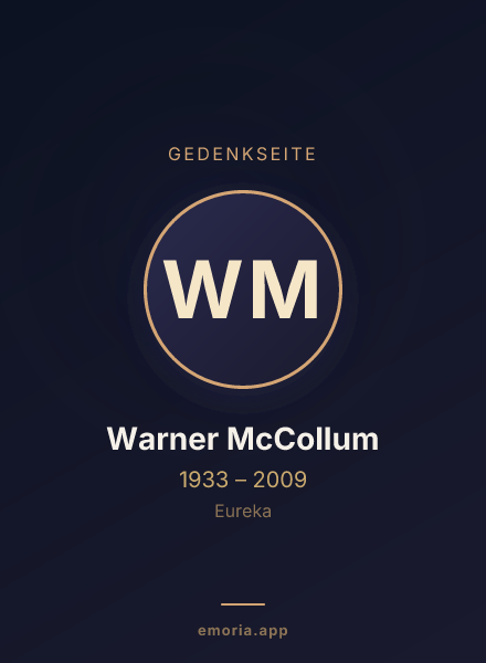 Gedenkportrait von Warner McCollum