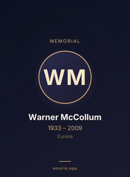 Memorial portrait of Warner McCollum