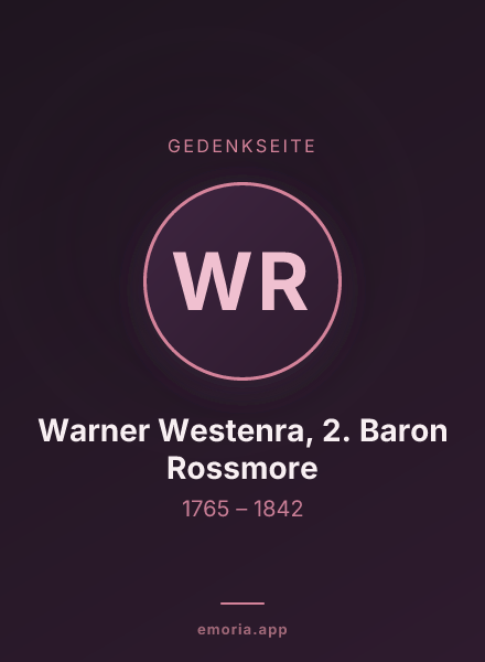 Gedenkportrait von Warner Westenra, 2. Baron Rossmore