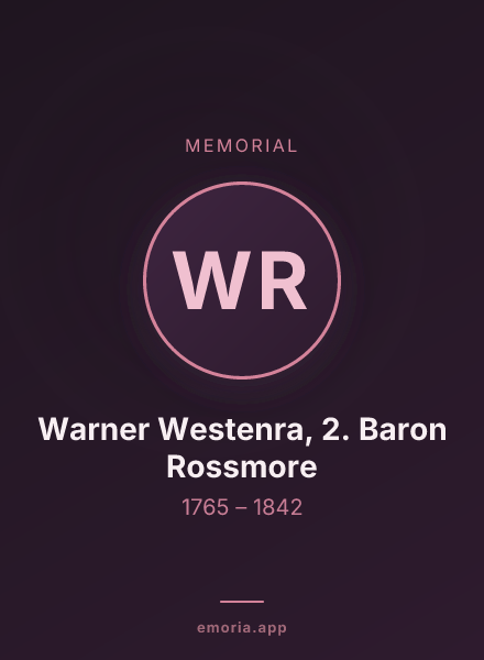 Memorial portrait of Warner Westenra, 2. Baron Rossmore