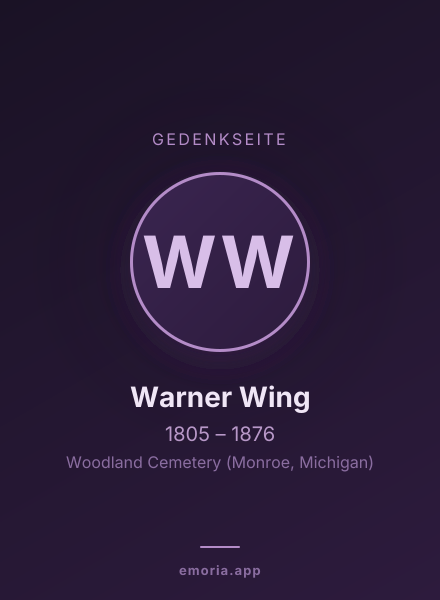 Gedenkportrait von Warner Wing