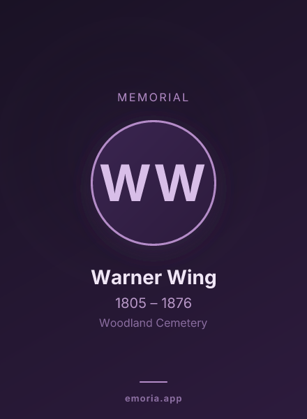 Memorial portrait of Warner Wing