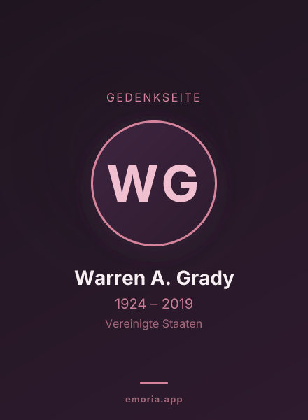 Gedenkportrait von Warren A. Grady