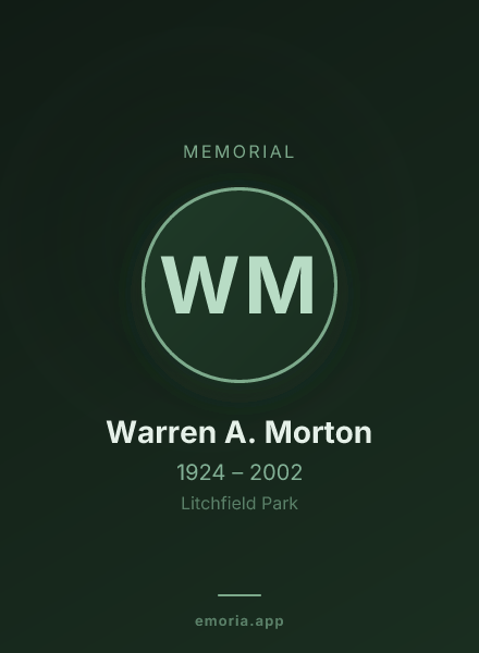 Memorial portrait of Warren A. Morton