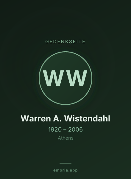 Gedenkportrait von Warren A. Wistendahl