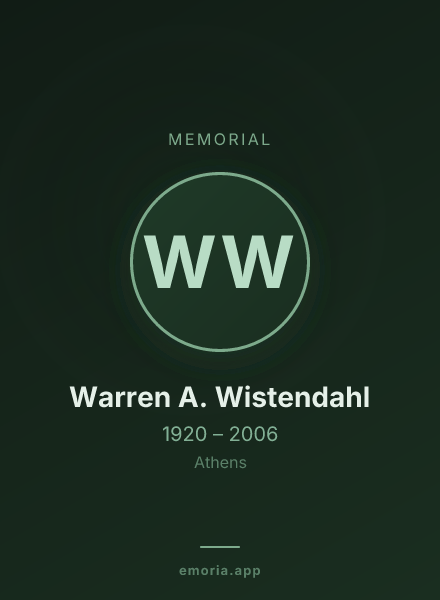 Memorial portrait of Warren A. Wistendahl