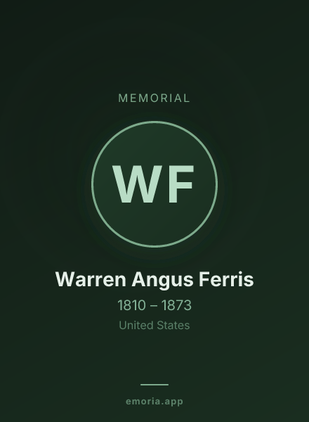 Memorial portrait of Warren Angus Ferris