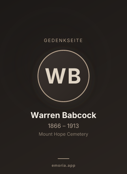 Gedenkportrait von Warren Babcock