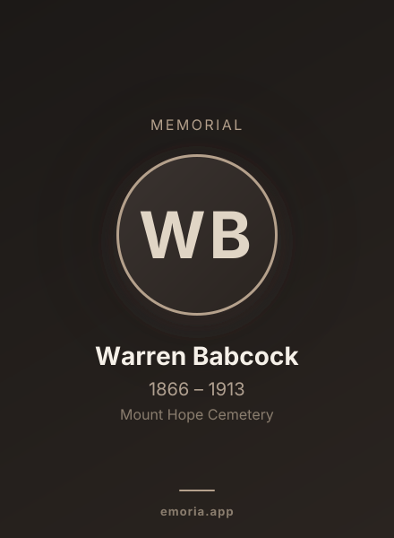 Memorial portrait of Warren Babcock