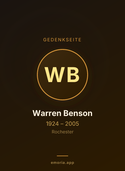 Gedenkportrait von Warren Benson