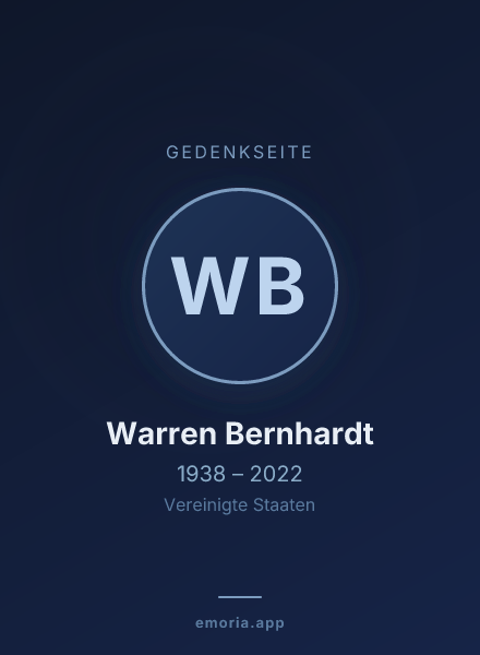Gedenkportrait von Warren Bernhardt