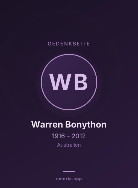 Gedenkportrait von Warren Bonython