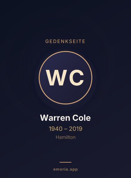 Gedenkportrait von Warren Cole