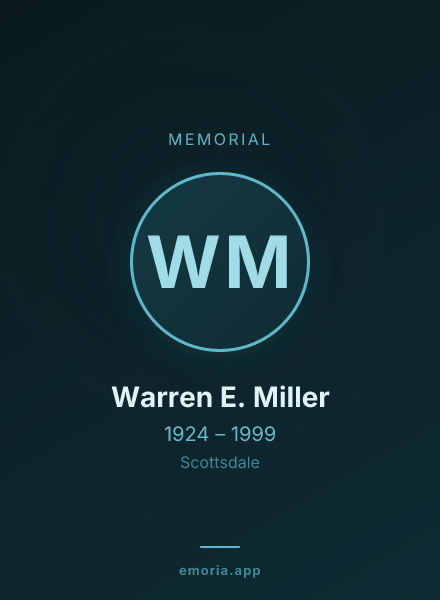 Memorial portrait of Warren E. Miller