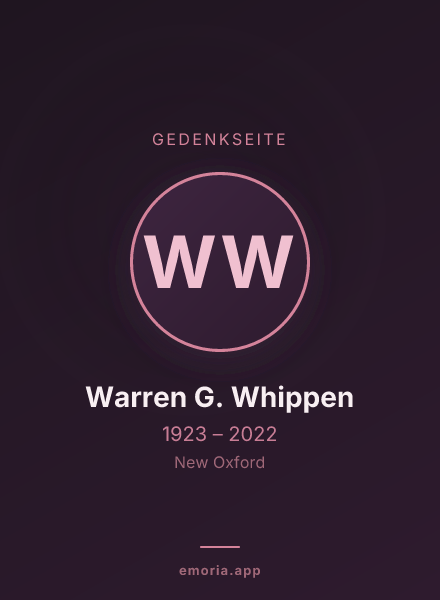 Gedenkportrait von Warren G. Whippen