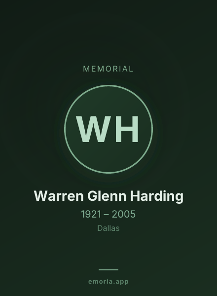 Memorial portrait of Warren Glenn Harding