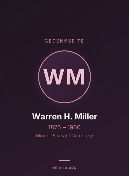 Gedenkportrait von Warren H. Miller