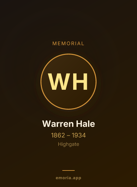 Memorial portrait of Warren Hale