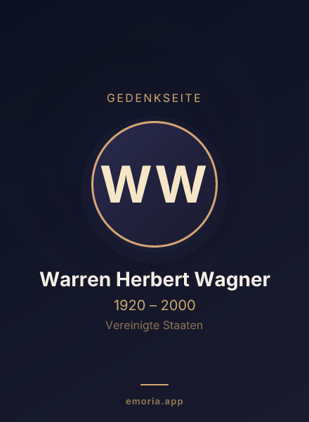 Gedenkportrait von Warren Herbert Wagner