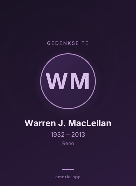 Gedenkportrait von Warren J. MacLellan
