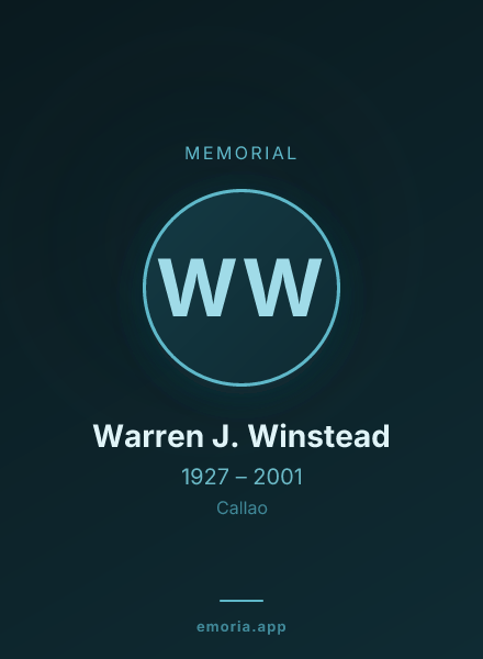 Memorial portrait of Warren J. Winstead