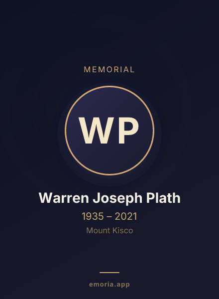 Memorial portrait of Warren Joseph Plath
