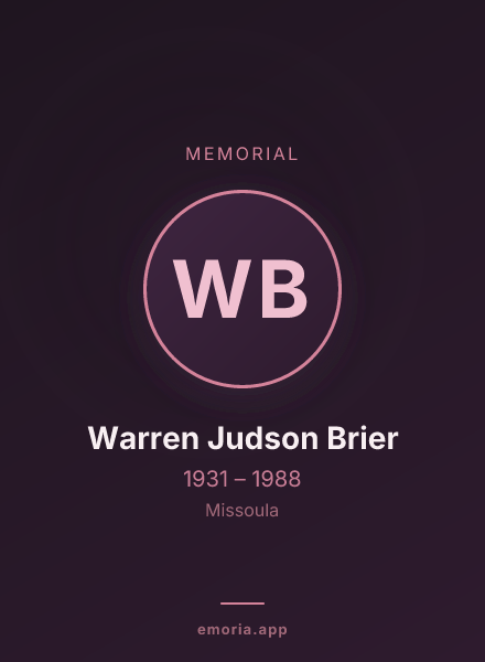 Memorial portrait of Warren Judson Brier