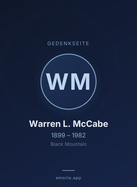 Gedenkportrait von Warren L. McCabe