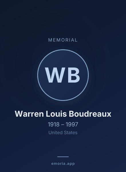 Memorial portrait of Warren Louis Boudreaux